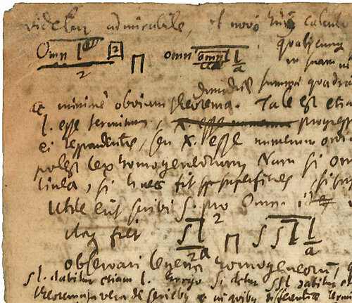 Ausschnitt aus der Leibniz-Handschrift mit dem ältesten Beleg des Integralzeichens
