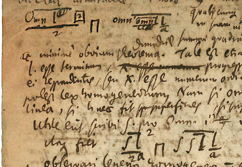 Ausschnitt aus der Leibniz-Handschrift mit dem ältesten Beleg des Integralzeichens
