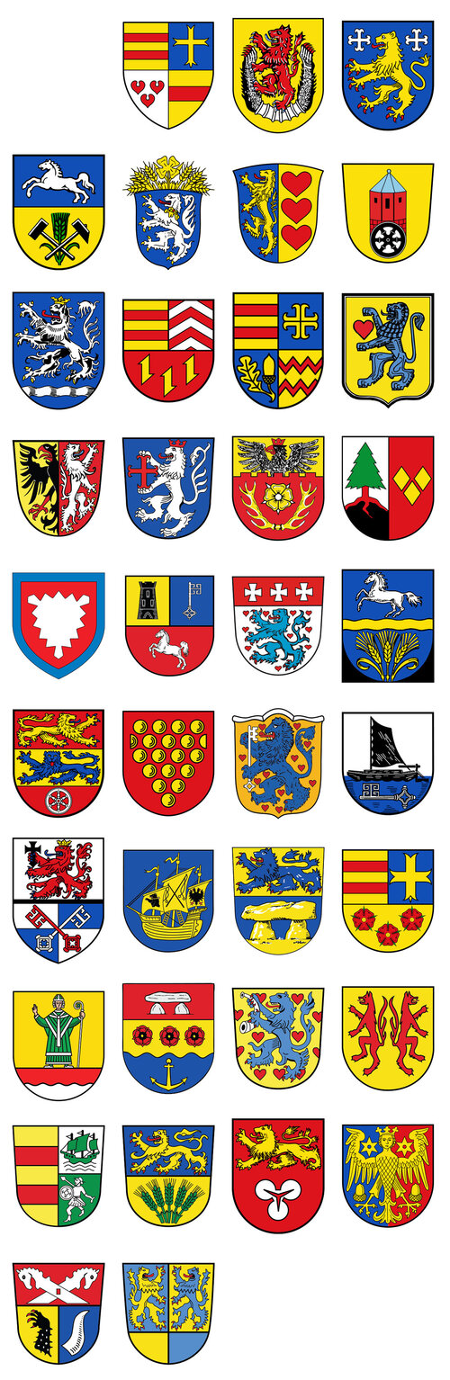Wappen der Landkreise und der Region Hannover im Land Niedersachsen